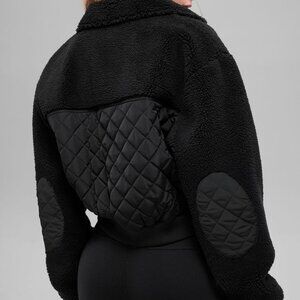 Alo Yoga Black Sherpa Edge Bomber Size S M